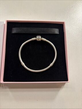 Pandora Silver Snake Chain Bracelet with Signature Clasp